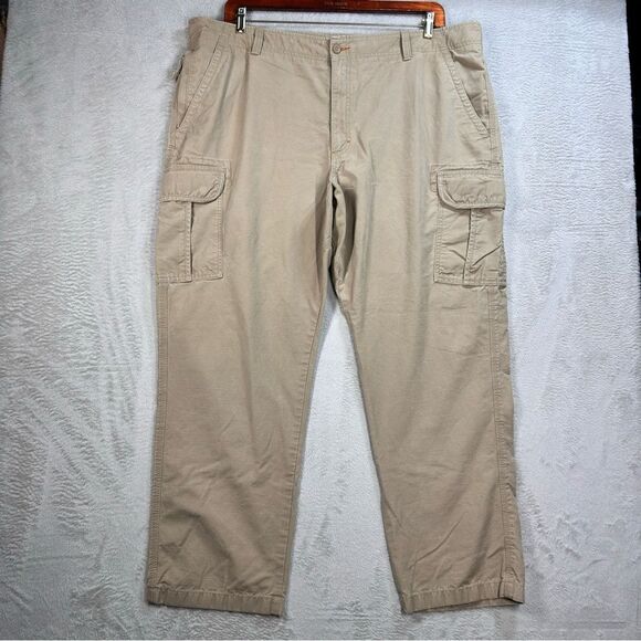 L.L. BEAN Cargo Pants Natural Fit Ripstop‎ Tan Style 503739 Men’s 44x32 - Picture 1 of 5